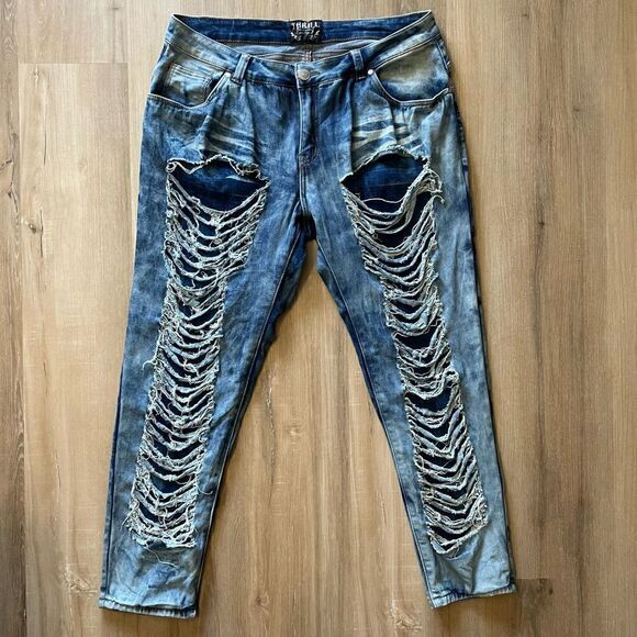 🖤 Thrill Apparel Distressed Jeans Size 20 - Picture 1 of 5